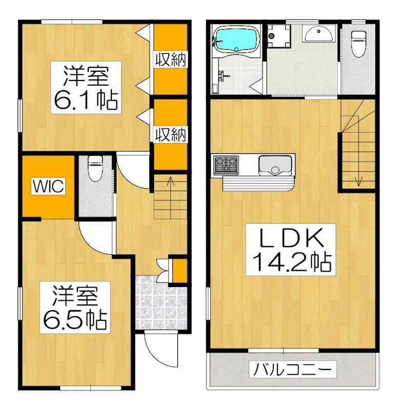 フォレストメゾン梅小路(2LDK/1階)の間取り写真