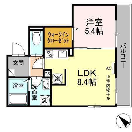 マ・メゾン鵠沼花沢 B(1LDK/3階)の間取り写真