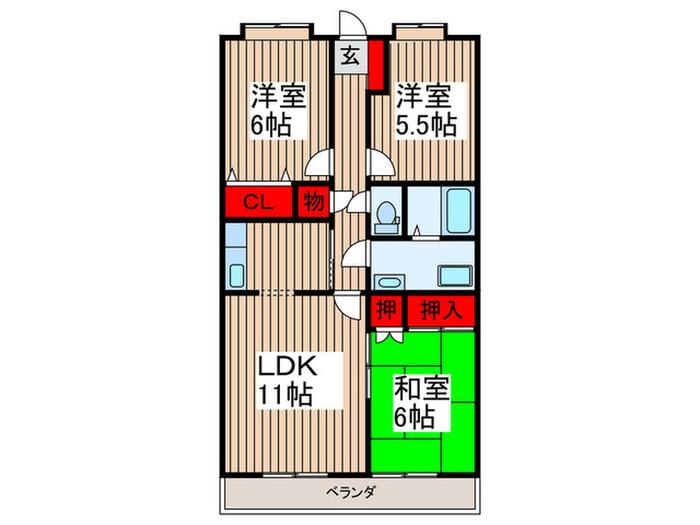柏葉ビル(3LDK/4階)の間取り写真