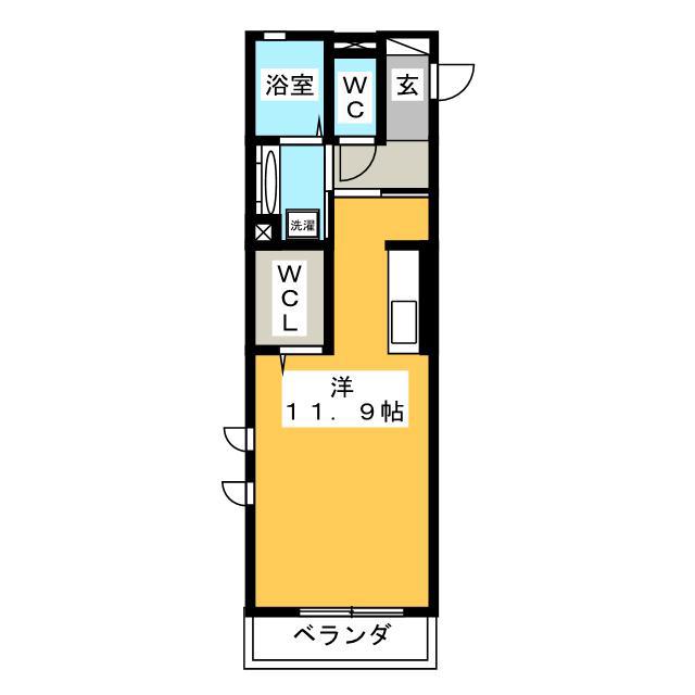 D-ROOM サウス(ワンルーム/1階)の間取り写真