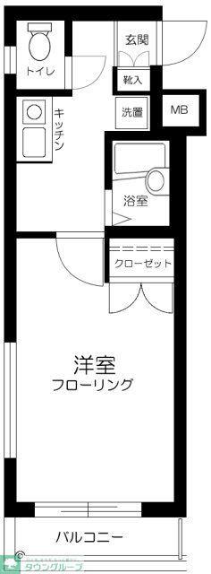 ダイホープラザ桜上水(1K/2階)の間取り写真