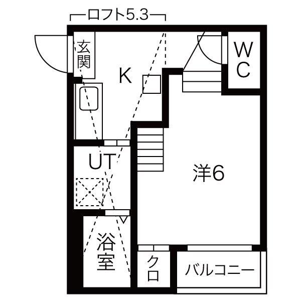 レクセルズ(1SK/2階)の間取り写真