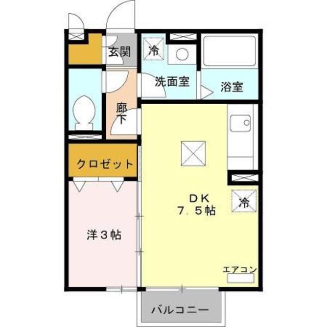 コーポボナール(1DK/1階)の間取り写真