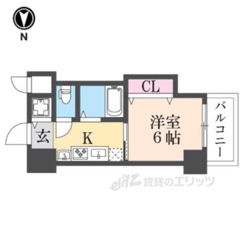 CITY SPIRE布施(1K/8階)の間取り写真