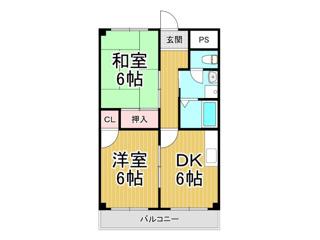 サニーサイド武庫之荘3(2DK/5階)の間取り写真