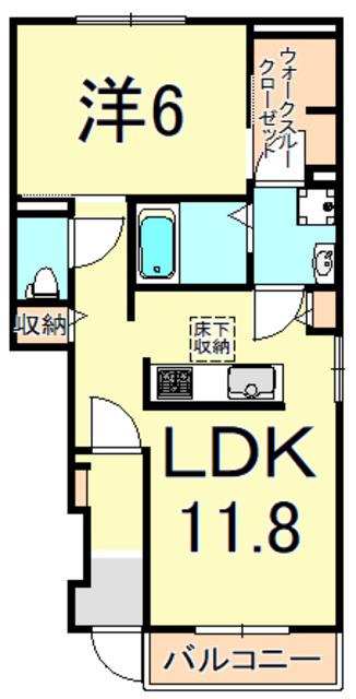 メゾンリヴィエールⅠ(1LDK/1階)の間取り写真