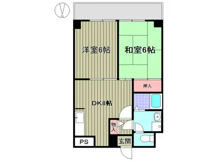 ファミール菊(2DK/1階)の間取り写真