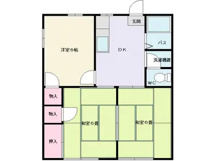 コーポ森(3DK/1階)の間取り写真