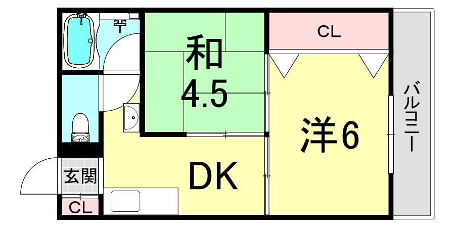 竹内マンション(2DK/3階)の間取り写真