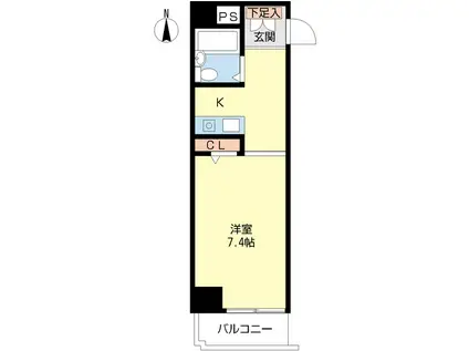 ジョイフル名古屋駅前(1K/6階)の間取り写真