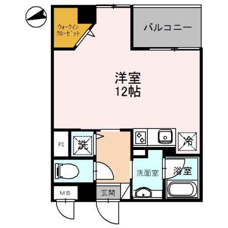 プレジデンス白銀(ワンルーム/4階)の間取り写真