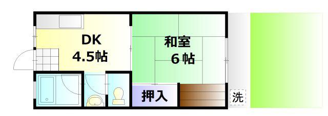 コーポ石崎(1DK/1階)の間取り写真