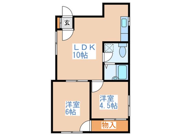 マクセル富丘37(2LDK/3階)の間取り写真