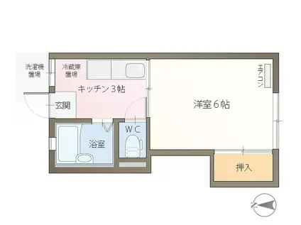 レジデンス泉谷(1K/2階)の間取り写真