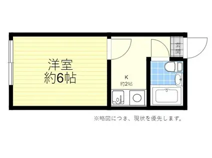 サンハイツ(1K/1階)の間取り写真