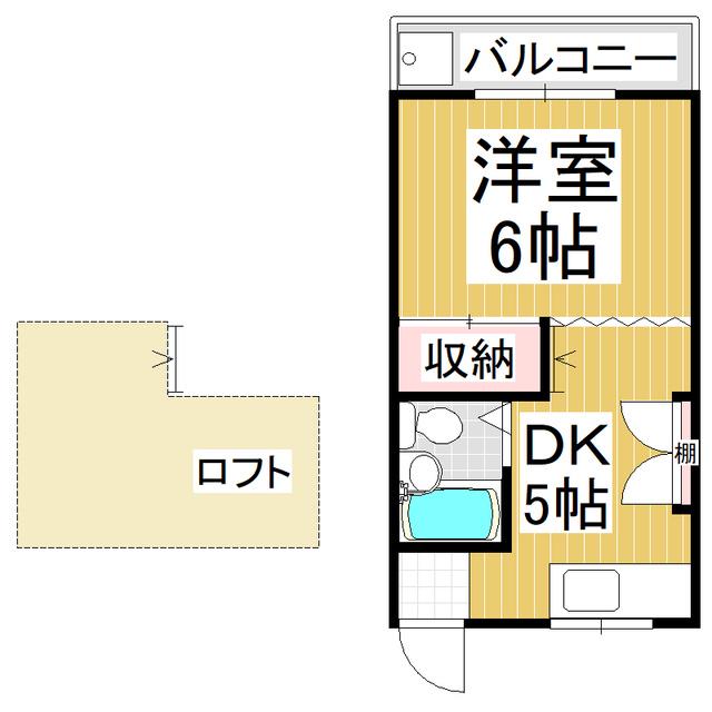 ハイツN(1DK/2階)の間取り写真