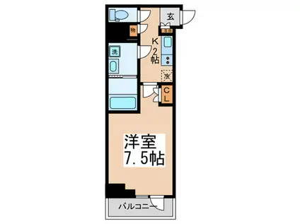 S-RESIDENCE日本橋馬喰町(1K/4階)の間取り写真