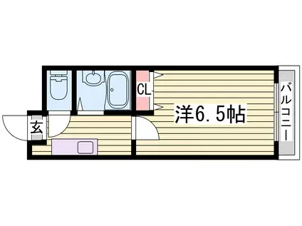 M`Sコート紫雲(ワンルーム/2階)の間取り写真