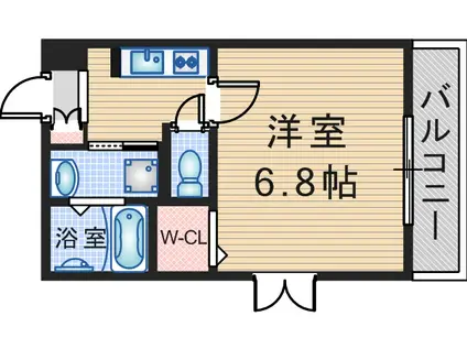 モンパルナス(1K/1階)の間取り写真