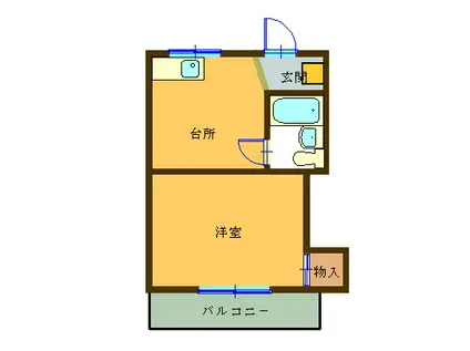 ヘリオス相互378方南町パートII(1DK/2階)の間取り写真