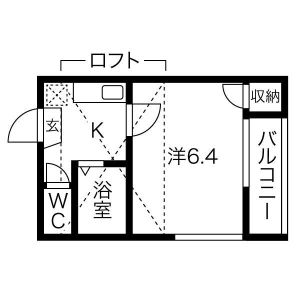 リバティー大須(1K/2階)の間取り写真