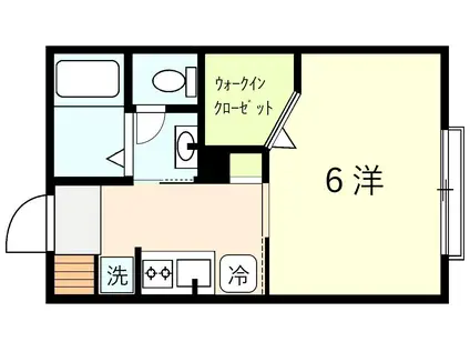 カモミールI(1K/2階)の間取り写真