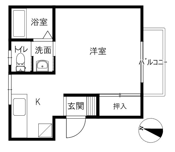 フレンズ90(1K/2階)の間取り写真