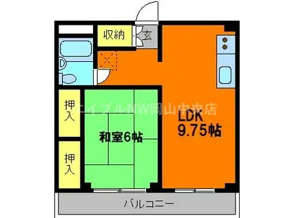 パークサイドレジデンス(1LDK/3階)の間取り写真