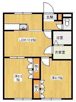 エトワールシャトー(2LDK/2階)の間取り写真