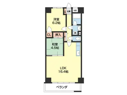 ザ・キャナル(2LDK/7階)の間取り写真