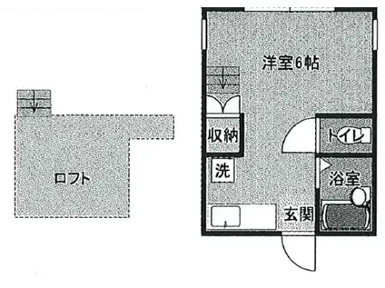 ラフェーリア西園(ワンルーム/2階)の間取り写真
