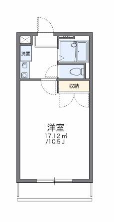 レオパレス源(1K/1階)の間取り写真
