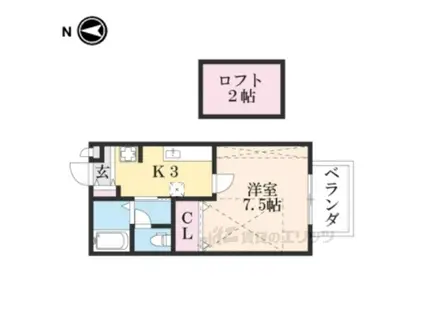 レスプランドール(1K/2階)の間取り写真