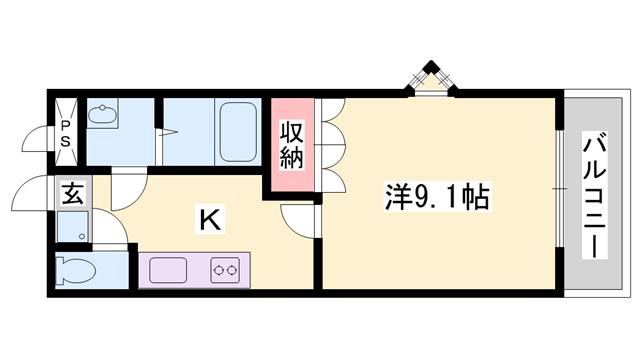 ナチュラリーハイツI(1K/1階)の間取り写真