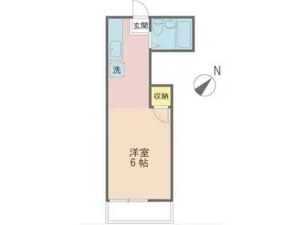 ポルシェ聖蹟桜ヶ丘II(ワンルーム/2階)の間取り写真