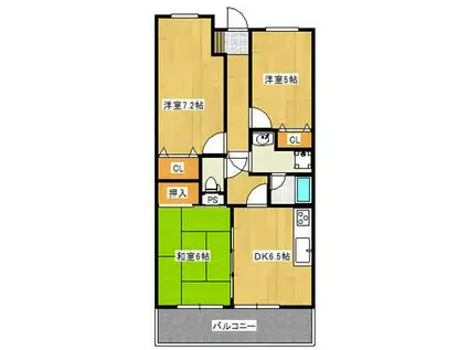 蔵王アイビーコートA棟(3DK/1階)の間取り写真