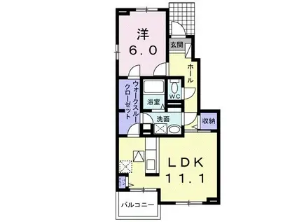 MAISON DYLUS I(1LDK/1階)の間取り写真