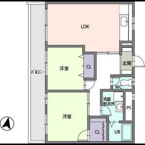 イーストパーク(2LDK/1階)の間取り写真