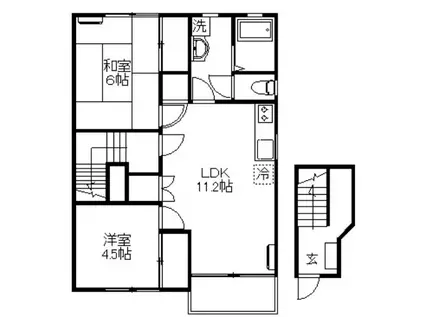 キリシマハイツ A棟(2LDK/2階)の間取り写真