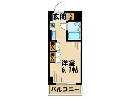 Kコート(ワンルーム/3階)の間取り写真