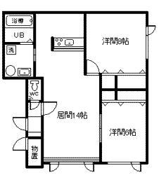メゾン偕行社(2LDK/2階)の間取り写真