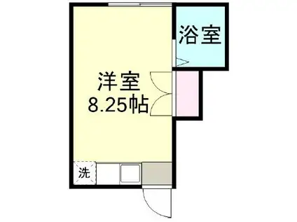 ヴィラ鶴新田 弐番館(ワンルーム/2階)の間取り写真