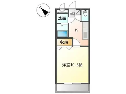 ウイングハウス(1K/1階)の間取り写真