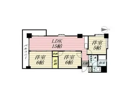 ハイタウンみずほII(2LDK/8階)の間取り写真