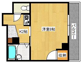 ハーモニー光町(1K/4階)の間取り写真