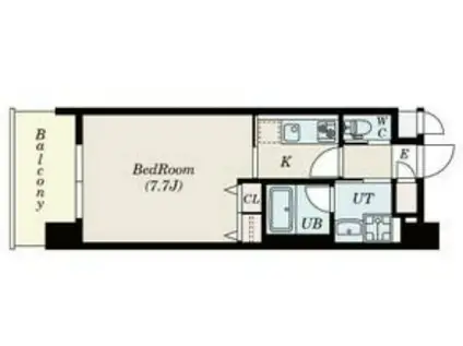 フレンシアノイエ難波南(1K/8階)の間取り写真