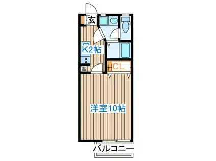 台 原 パ ー ク ハ ウ ス(1K/1階)の間取り写真