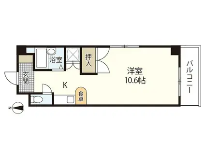 MGビル(ワンルーム/4階)の間取り写真