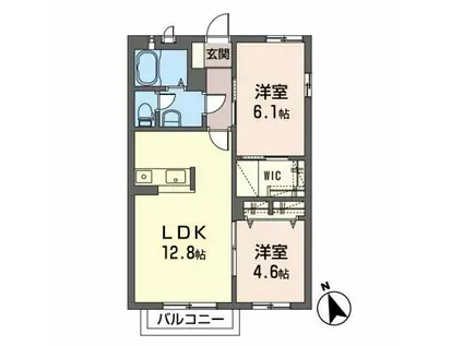 シャーメゾンサリーC(2LDK/1階)の間取り写真