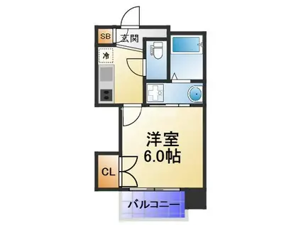 ソフィア南森町(1K/5階)の間取り写真